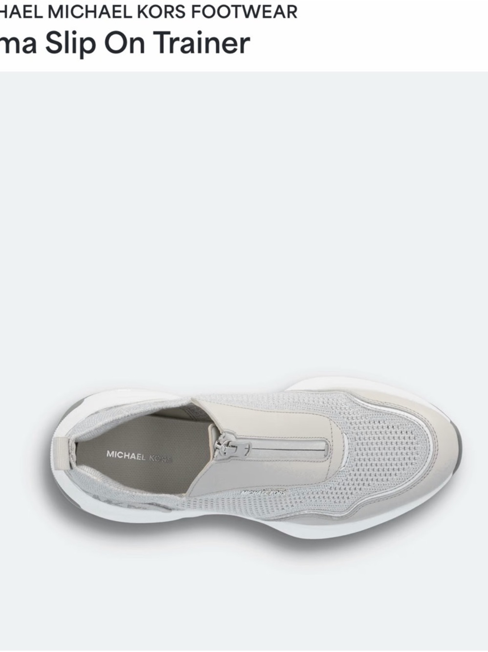 Michael Kors Light Gray and Cream Slip-On Sneakers - Picture 3 of 5